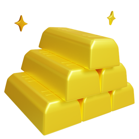 Goldbarren  3D Icon