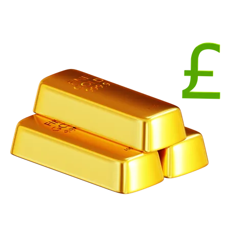 Goldbarren Pfund-Zeichen  3D Icon