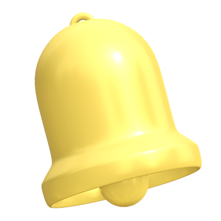 Golden alarm bell  3D Illustration