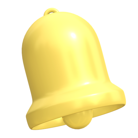 Golden alarm bell 3D Illustration
