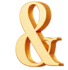 Golden Ampersand Symbol