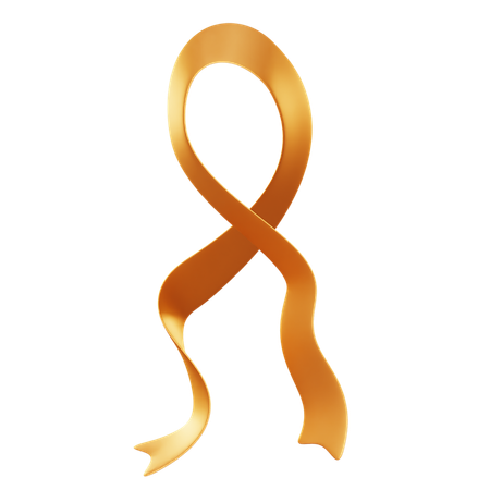 Golden Awareness Ribbon  3D Icon