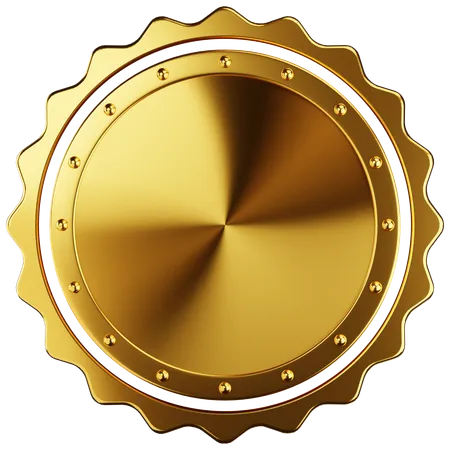 Golden Badge Stamp 3 D Icon 3D Icon