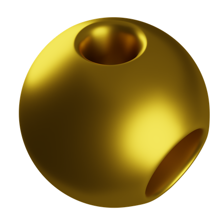 Golden Ball Sphere 3D Icon