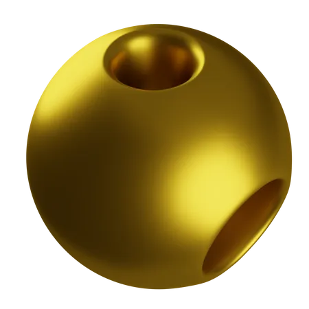 Golden Ball Sphere  3D Icon