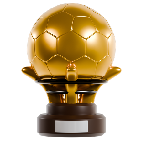 Golden Ball Trophy  3D Illustration