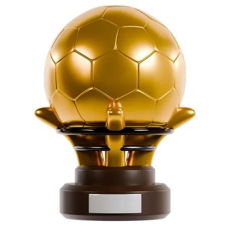 Golden Ball Trophy  3D Illustration