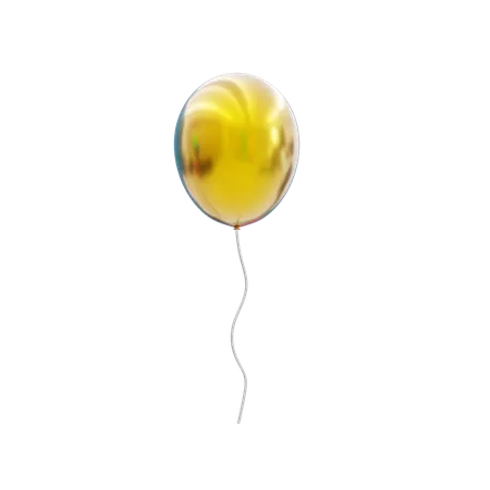 Golden balloon  3D Icon