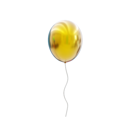 Golden balloon  3D Icon