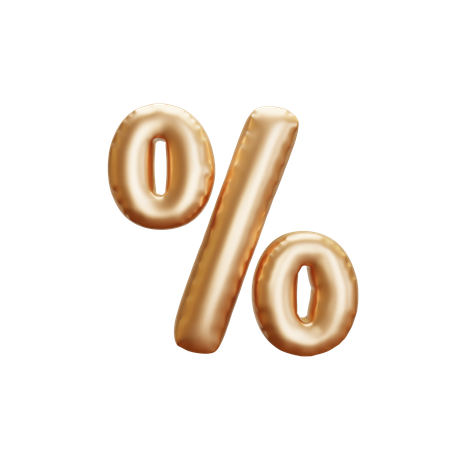 Golden Balloon Percentage  3D Icon