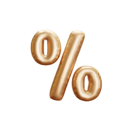 Gold Balloon Number Symbol Percent 3 D Icon 3D Icon