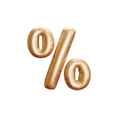 Golden Balloon Percentage  3D Icon