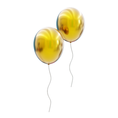 Golden balloons  3D Icon