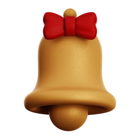 GOLDEN BELL WITH RIBBON TIE  3D Icon