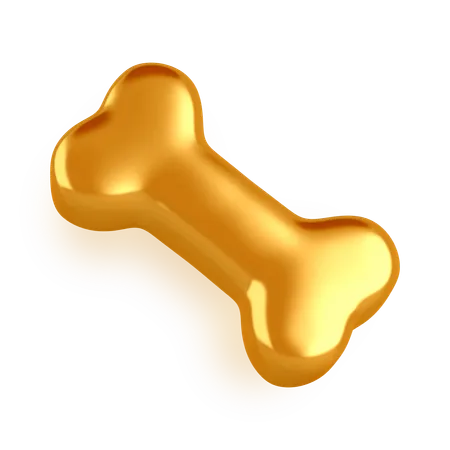 Golden Bone  3D Icon