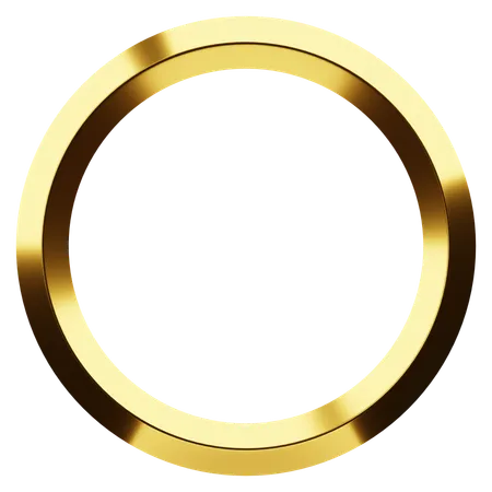 Golden Circle Border 3 D Icon 3D Icon