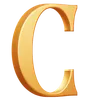 Golden Capital C Letter