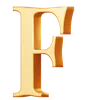 Golden Capital F Letter