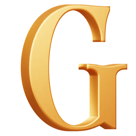 Golden Capital G Letter  3D Icon