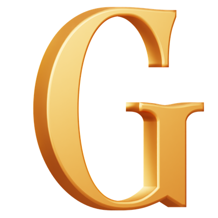 Golden Capital G Letter  3D Icon