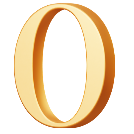 Golden Capital O Letter  3D Icon