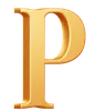 Golden Capital P Letter