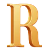 Golden Capital R Letter