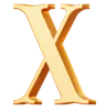 Golden Capital X Letter