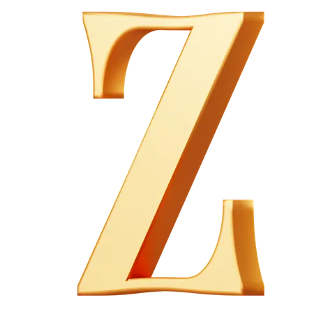 Golden Capital Z Letter  3D Icon