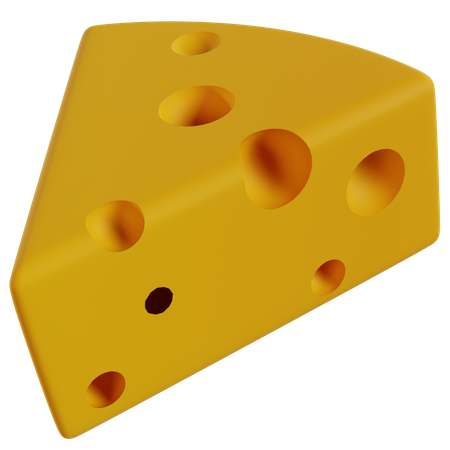 Golden Cheese Wedge  3D Icon