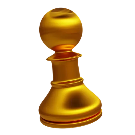 Golden Chess Pawn  3D Icon