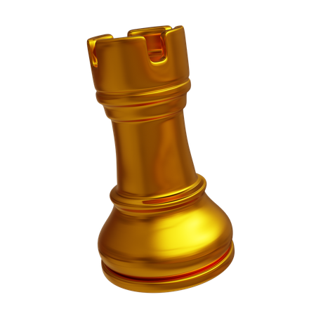 Golden Chess Rook  3D Icon