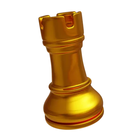 Golden Chess Rook  3D Icon