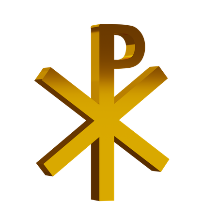 Golden Christianity Symbol  3D Icon