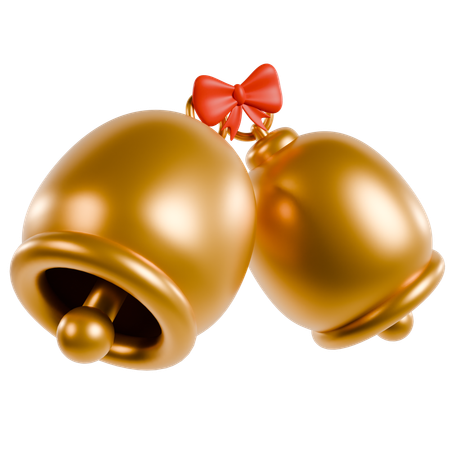 Golden Christmas Bells  3D Icon