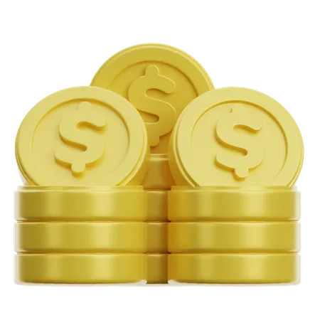 Golden Coins  3D Icon