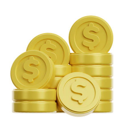 Golden Coins  3D Icon