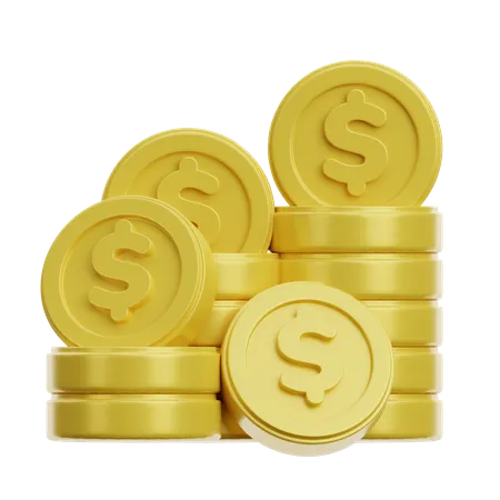 Golden Coins  3D Icon