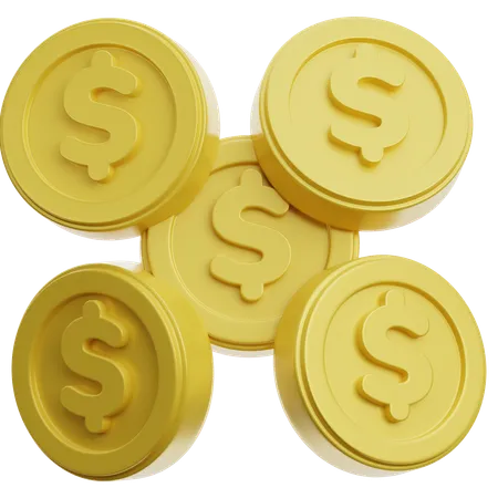 Golden Coins  3D Icon