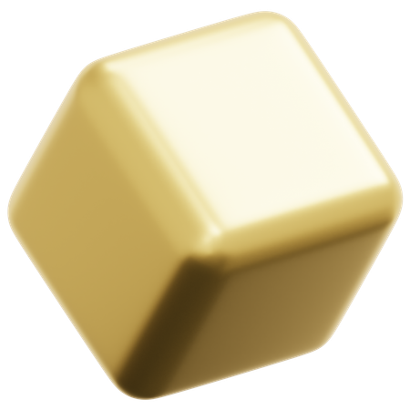 Golden Cube  3D Icon