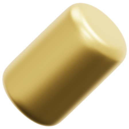 Golden Cylinder  3D Icon