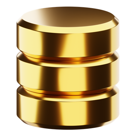 Golden database  3D Icon