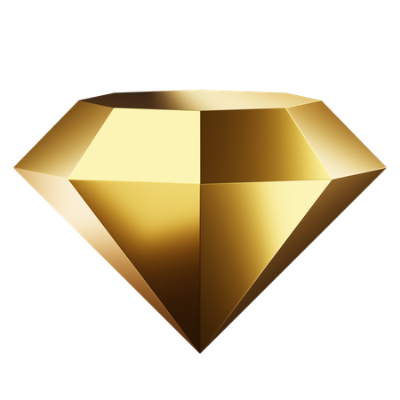 Golden diamond  3D Icon