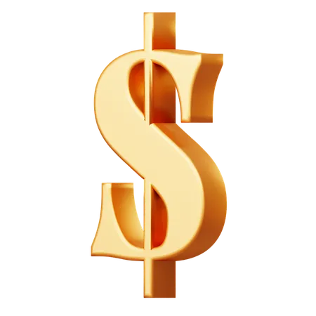 Golden Dollar Symbol  3D Icon