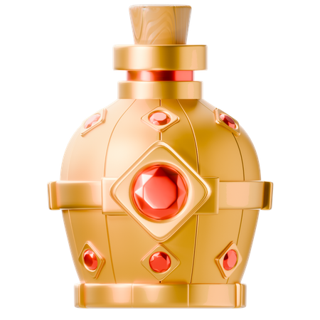 Golden Elixir Bottle  3D Icon