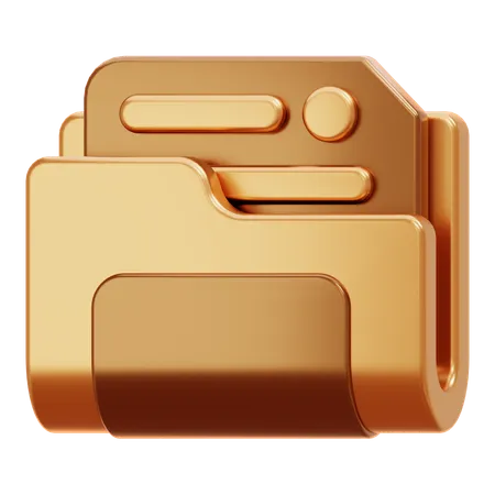 Golden Folder  3D Icon