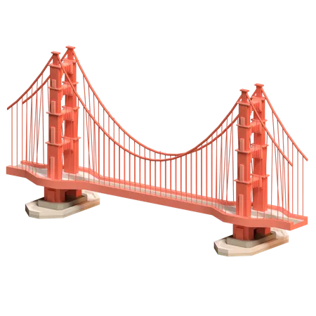Golden Gate Bridge Illustration In 3 D Design 3D Icon