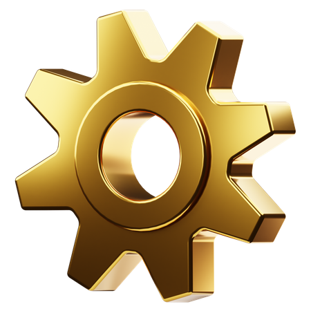 Golden gear  3D Icon