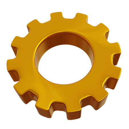 Golden Gear  3D Icon