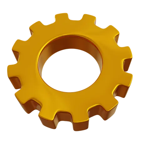 Golden Gear  3D Icon